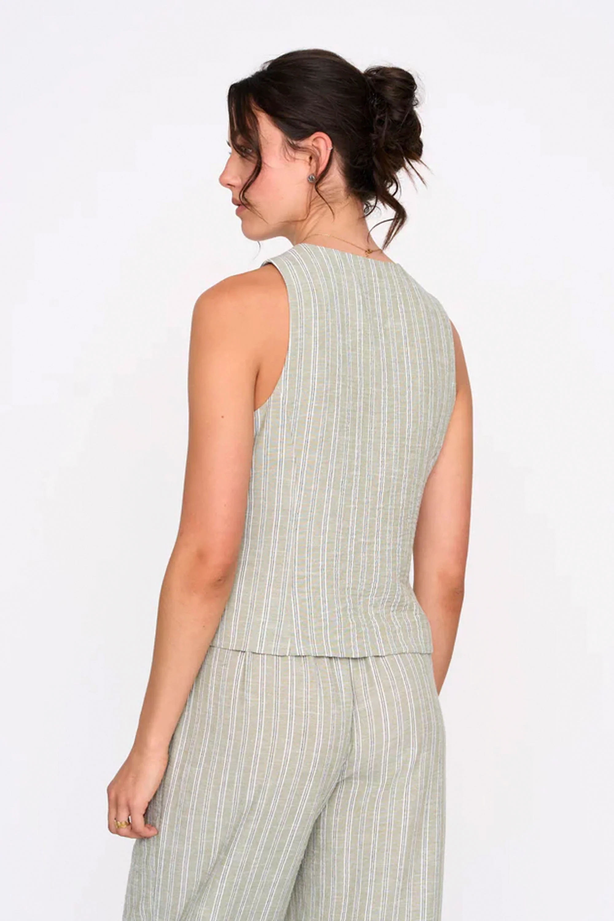 24COLOURS - STRIPED PANTS - GREEN - Image 3