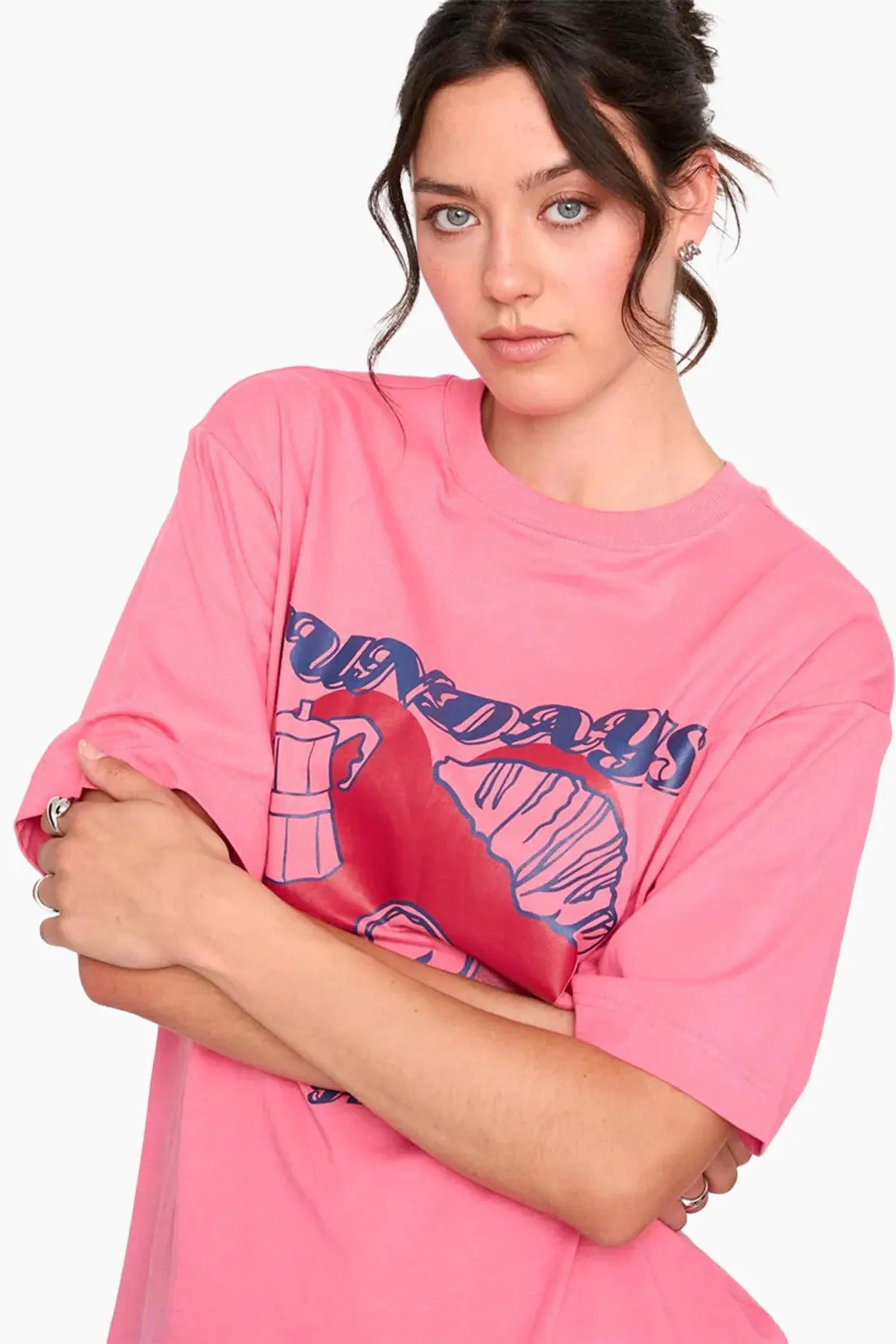 24COLOURS - SUNDAYS T-SHIRT - PINK - Image 3