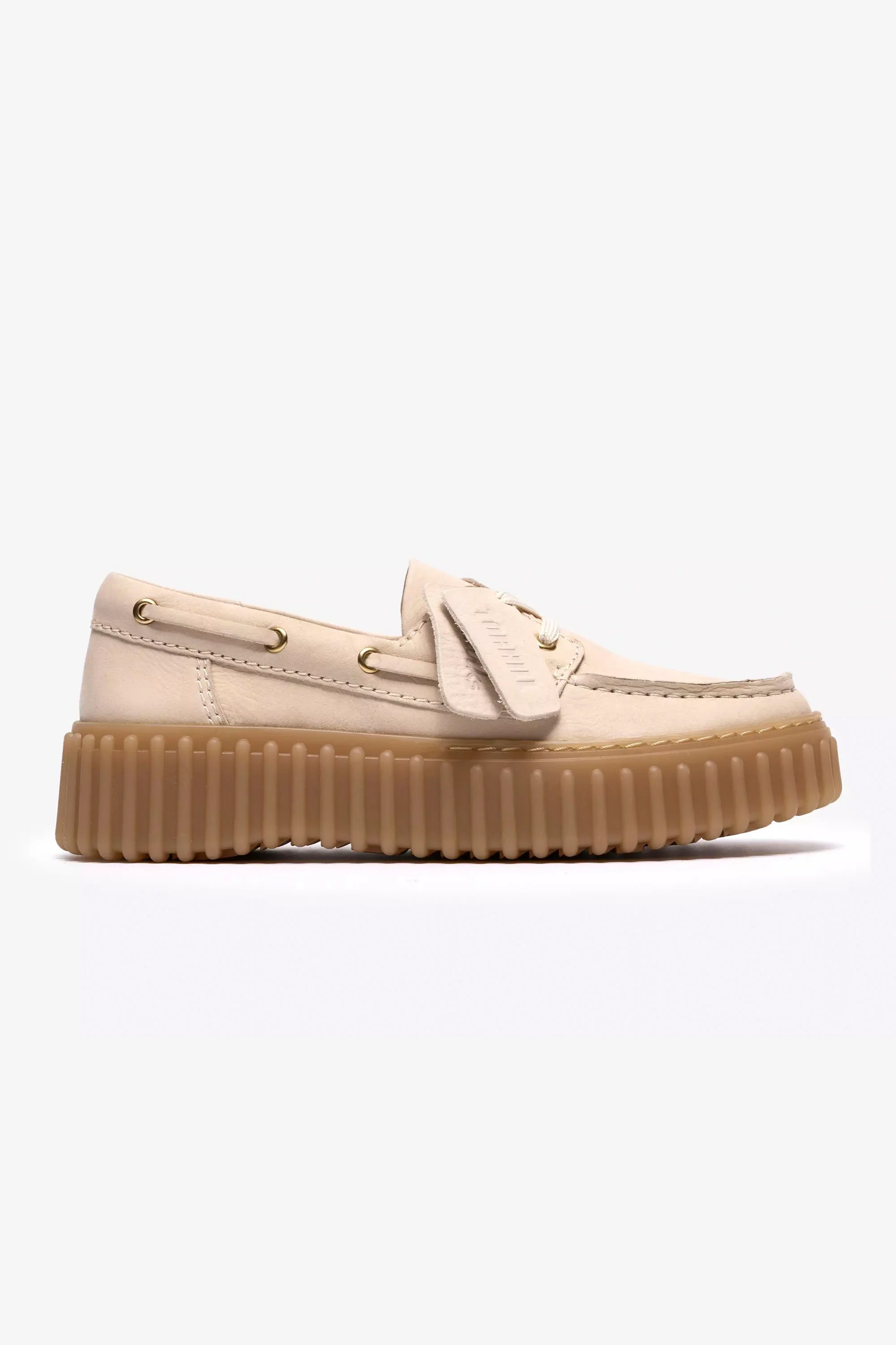 CLARKS - TORNHILL BOAT - CREAM NUBUCK - WOMAN