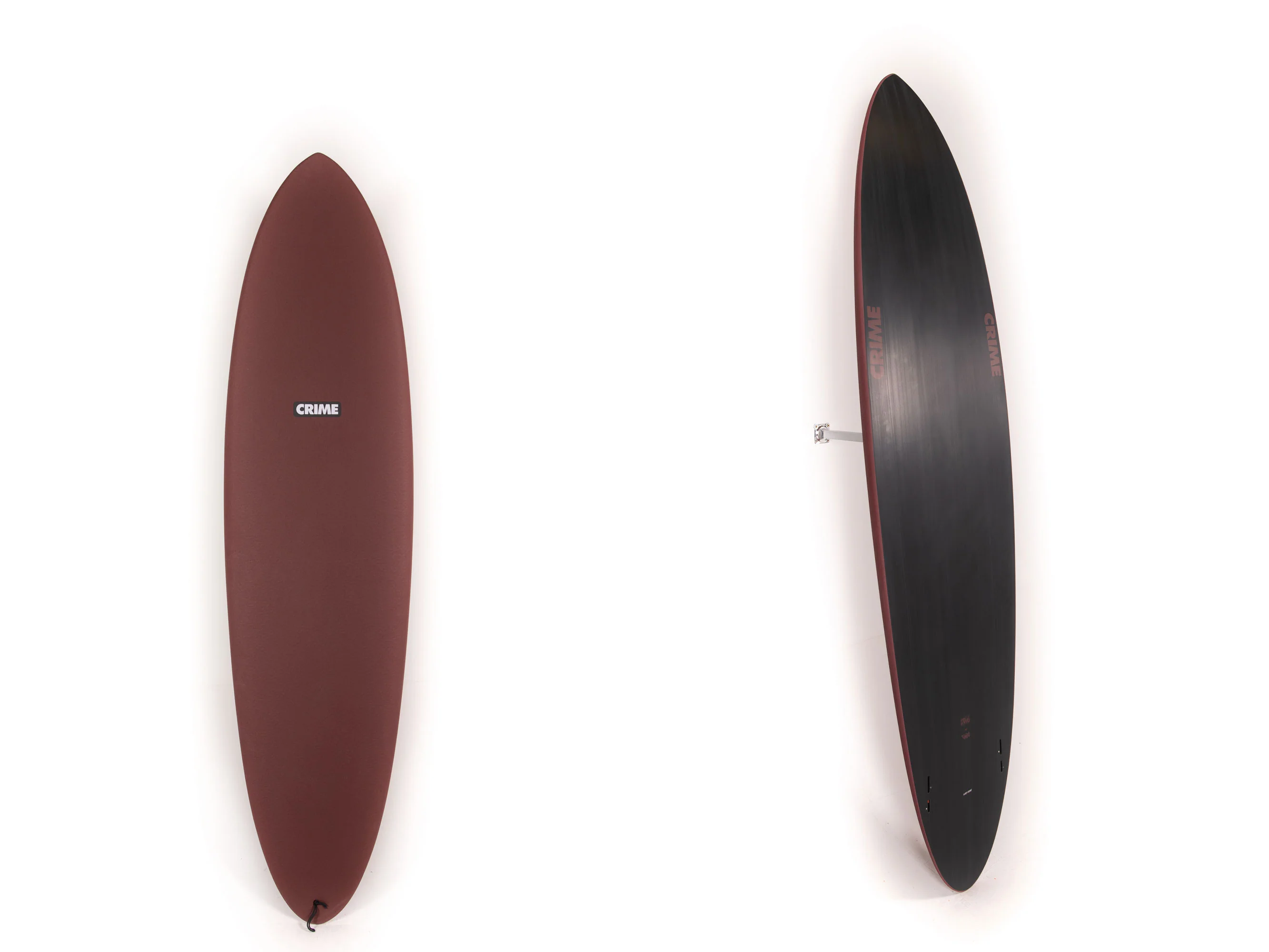 Crime Surfboards - CA TWIN - OX BLOOD - 7'6" x 22.25" x 2.8" - 51.5L - Image 12