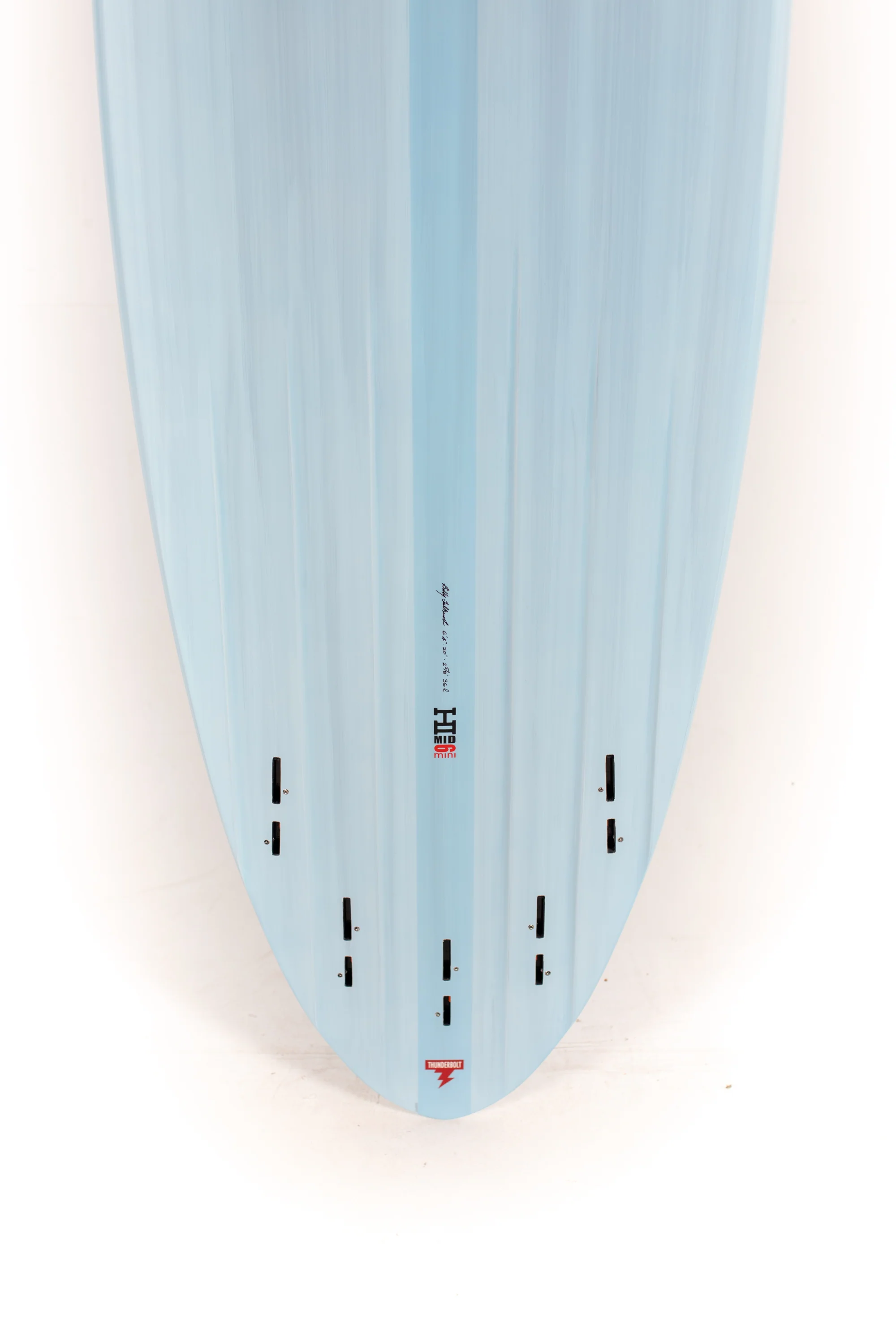 Harley Ingleby Surfboards - Mid 6 Mini - LIGHT BLUE - Thunderbolt Red - 6'4" x 20 x 2 5/8 - 36L - Image 8