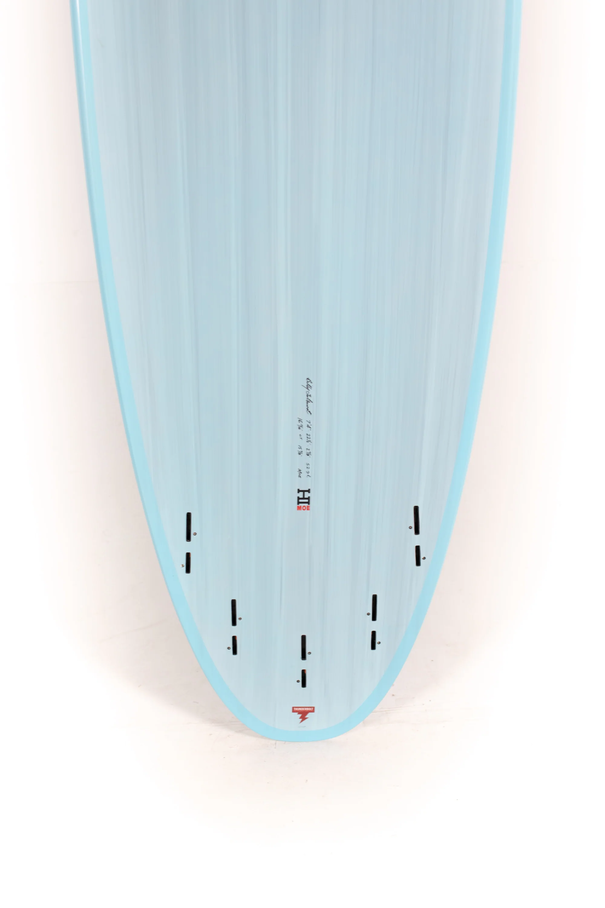 Harley Ingleby Surfboards - Moe - Light Blue - Thunderbolt Red - 7'4" - 22 1/2" x 2 7/8" - 52.9L - Image 8