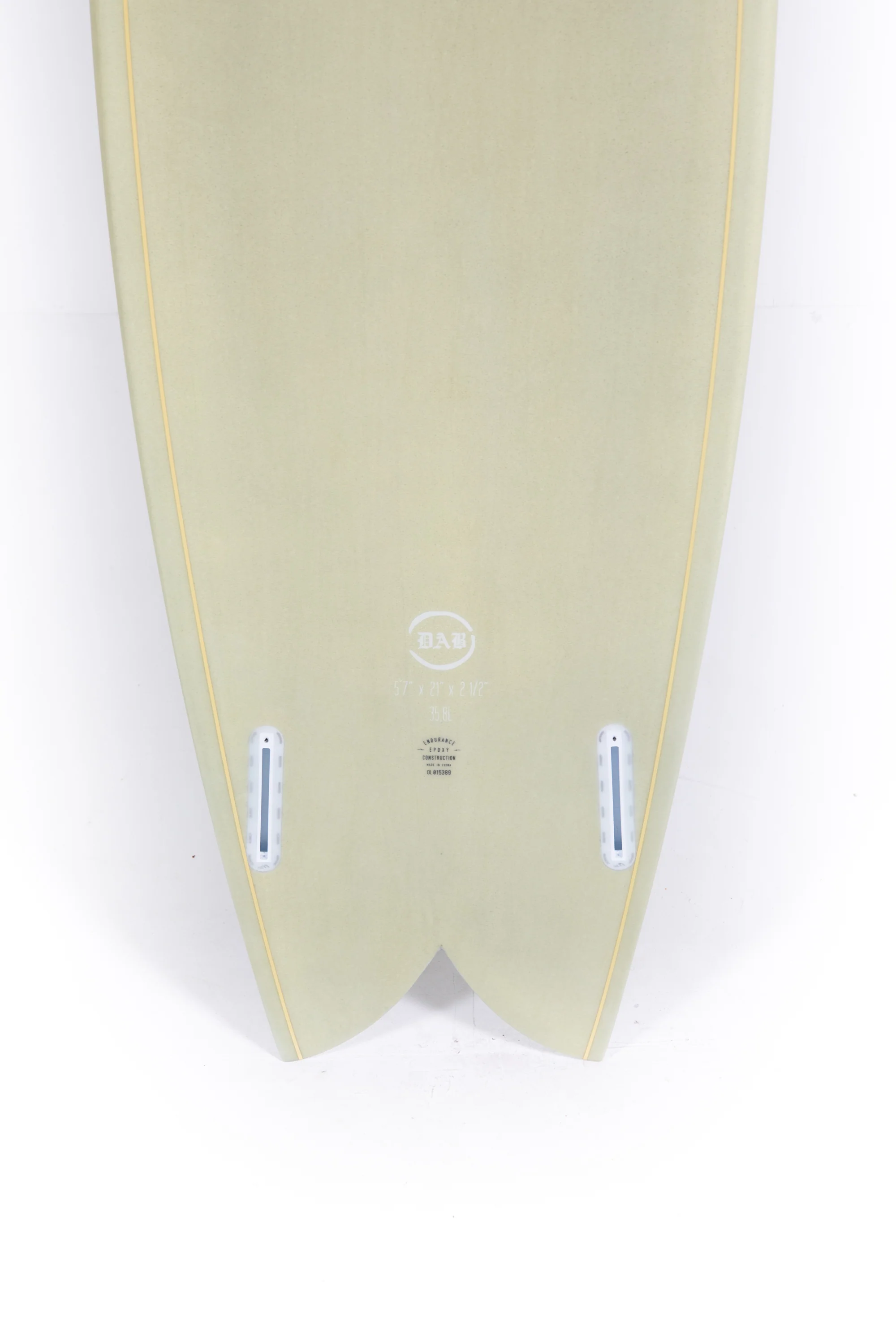 Indio Surfboard - DAB Green Cement - 5’7" x 21 x 2 1/2 x 35.80L - NSB - Image 8