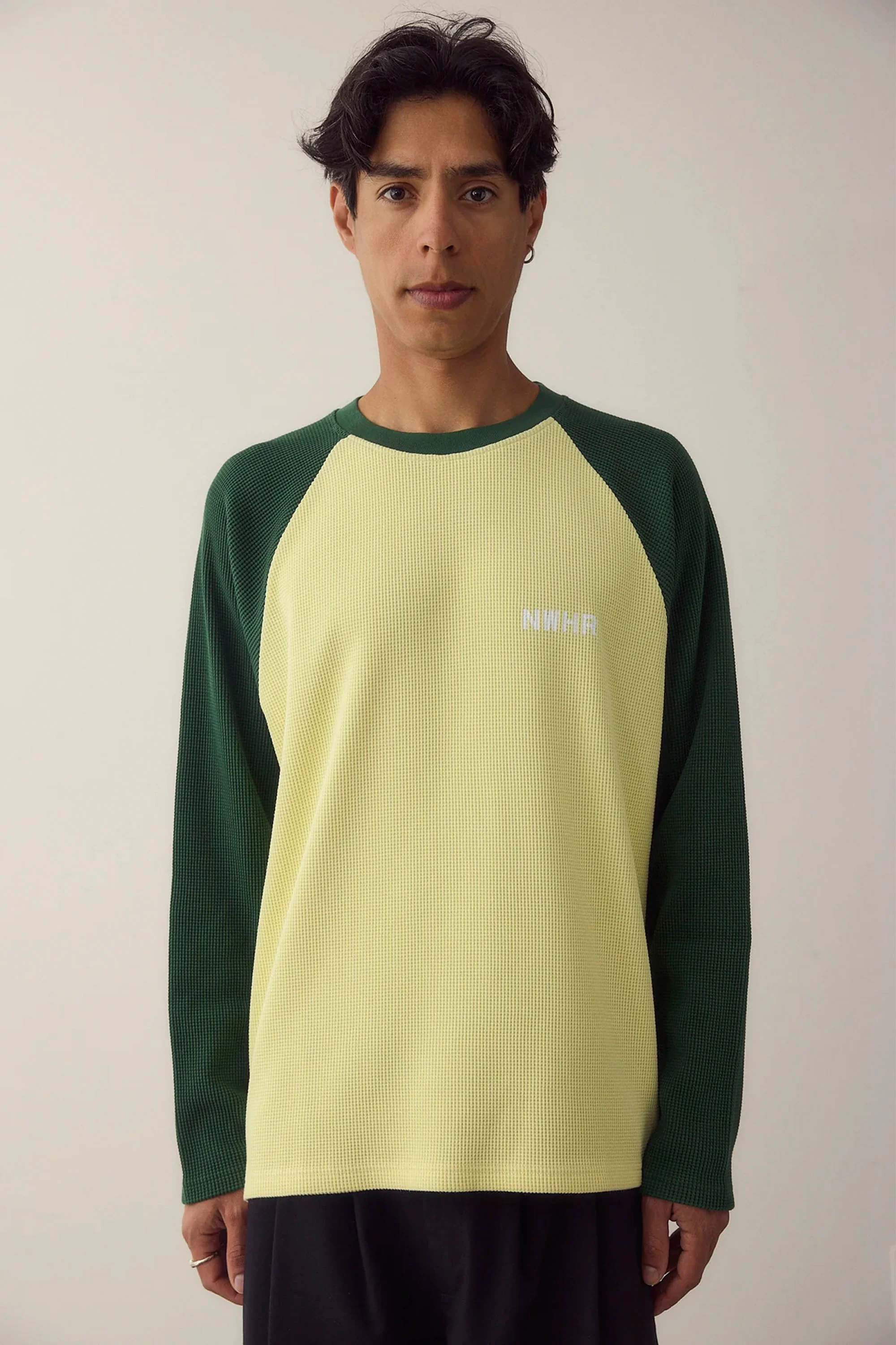 NOWHERE - GREEN WAFFLE CREWNECK - Image 3