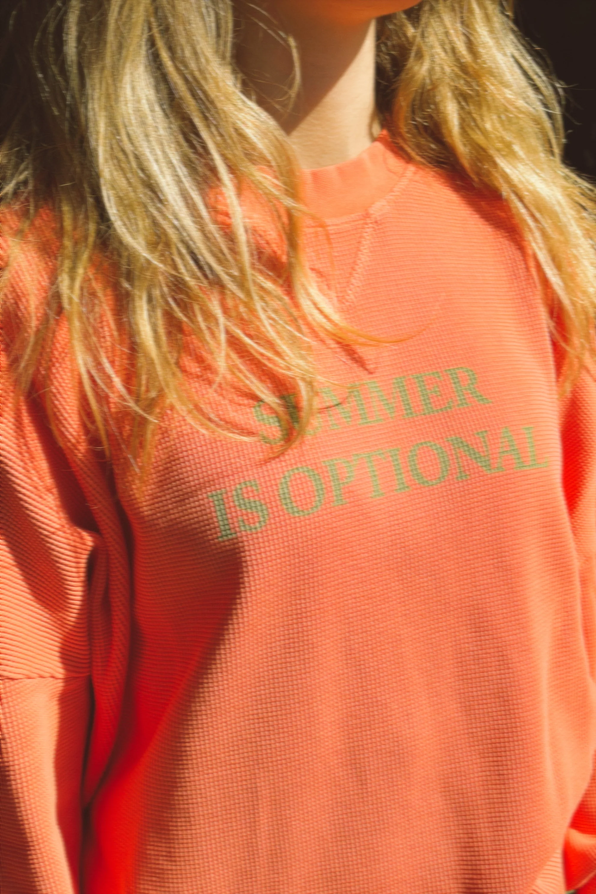 PUKAS SURF SHOP - OPTIONAL WAFFLE LONG SLEEVE TEE - CAMELIA - Image 3