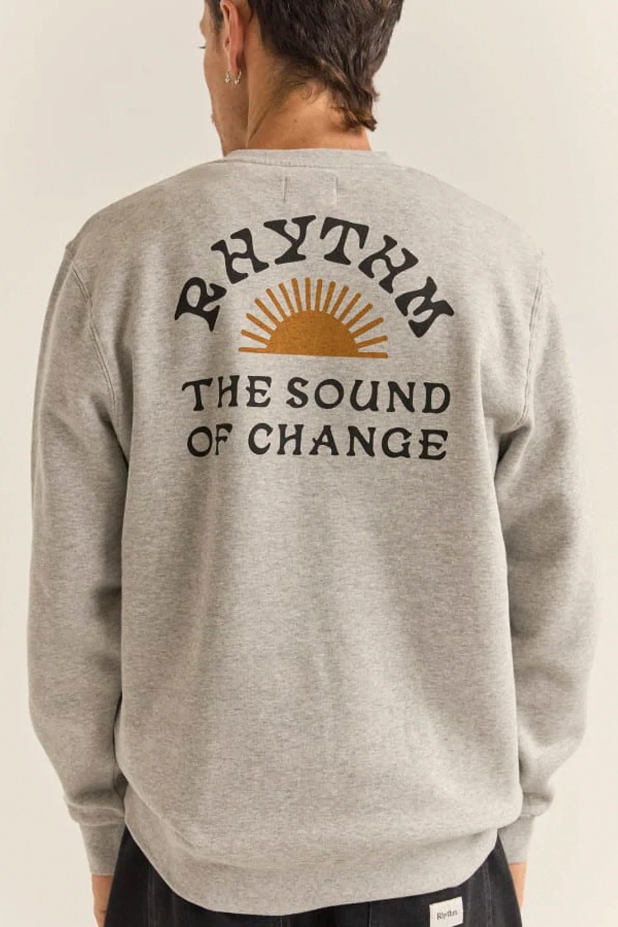 RHYTHM - AWAKE FLEECE CREW - GREY HEATHER - Image 2