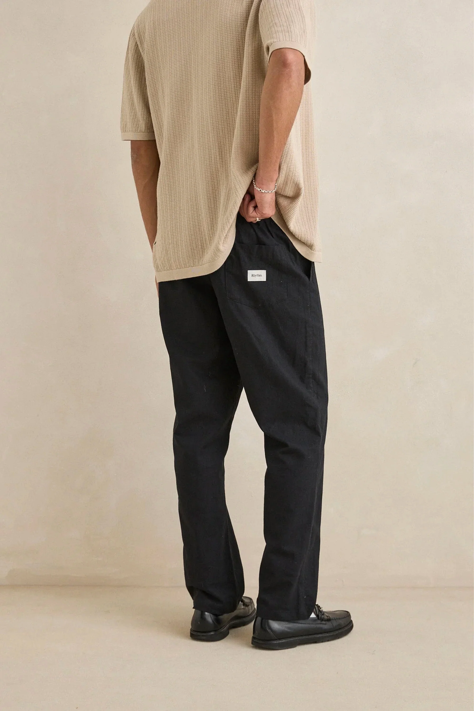 RHYTHM - LINEN JAM PANT - BLACK - Image 2