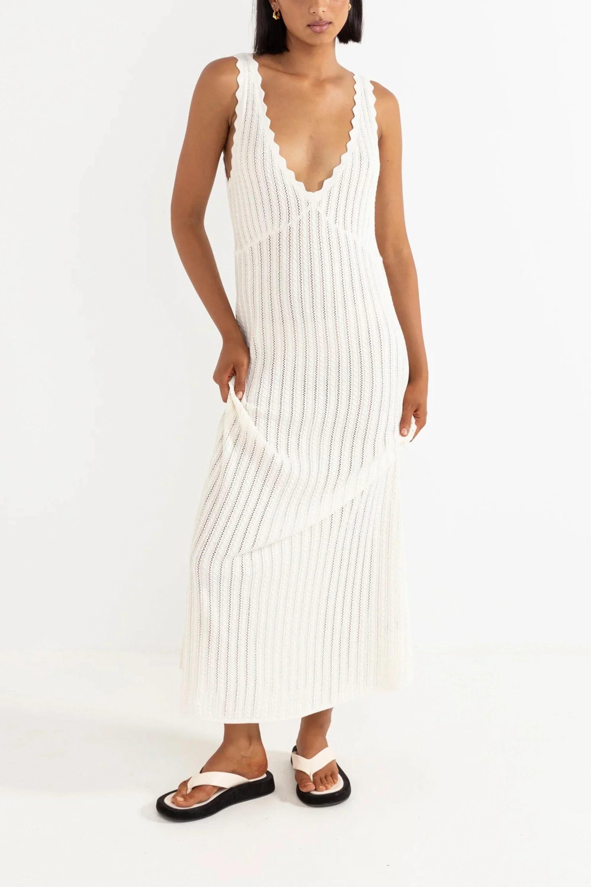 RHYTHM - SCALLOP KNIT MAXI DRESS - Image 4