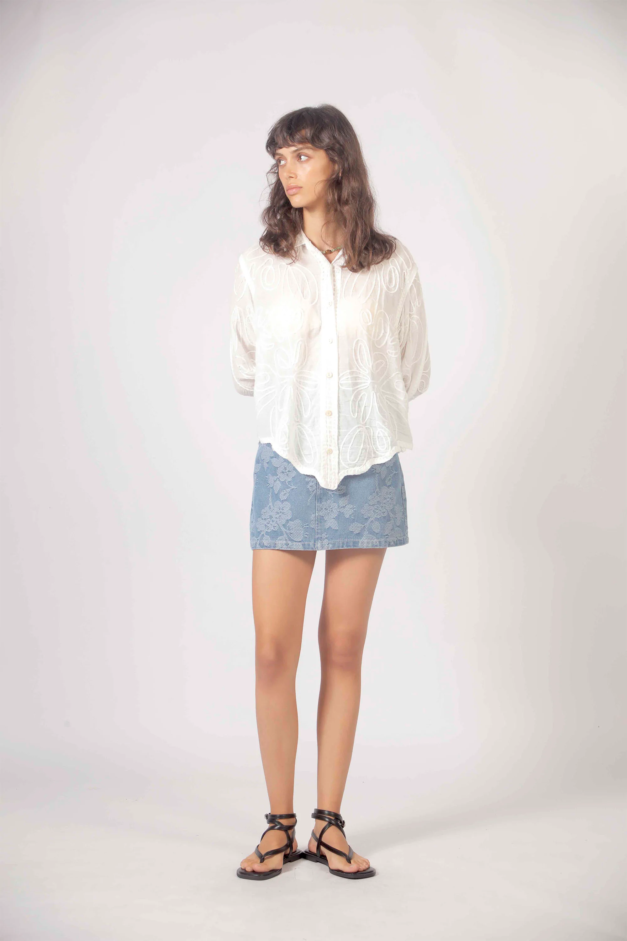 THE KORNER - EMBROIDERED FLOWERS SHIRT - Image 3