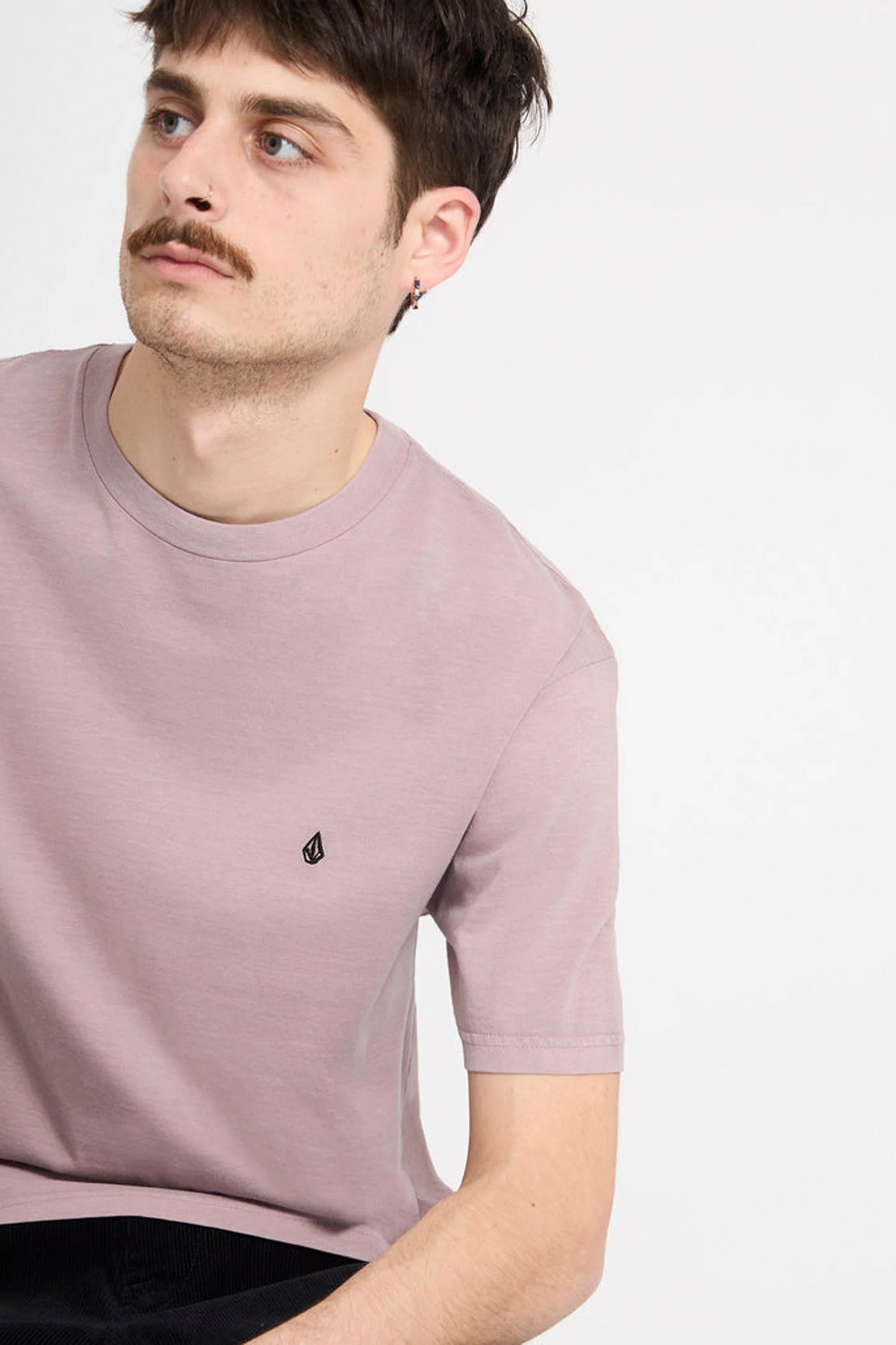 VOLCOM - SOLID STONE EMB T-SHIRT - BARK BROWN - Image 4